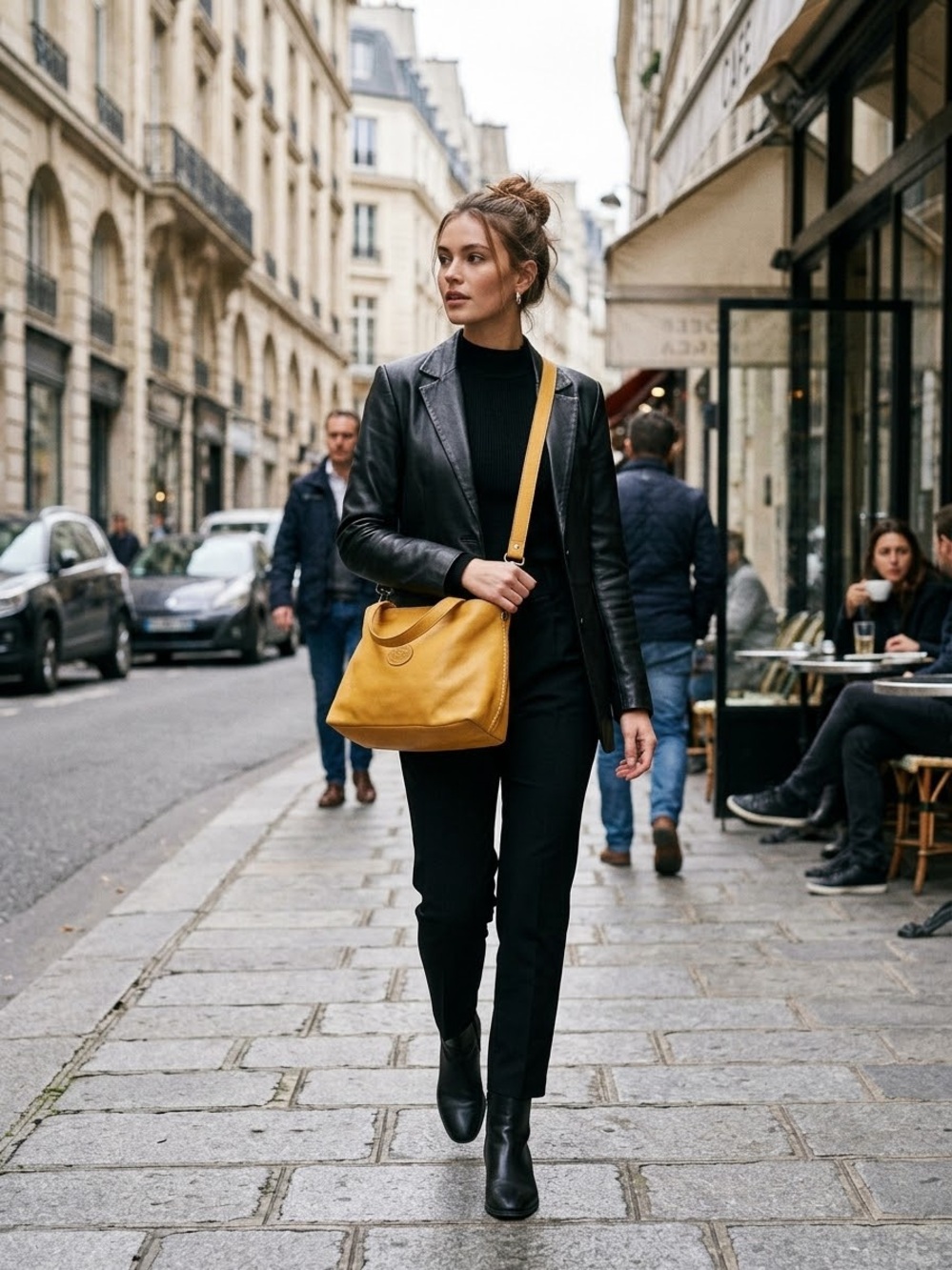 Roots Mustard Yellow Leather Shoulder Bag